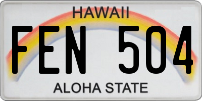 HI license plate FEN504