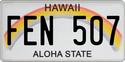 HI license plate FEN507