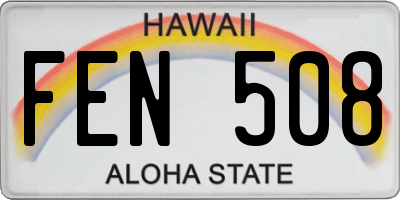 HI license plate FEN508