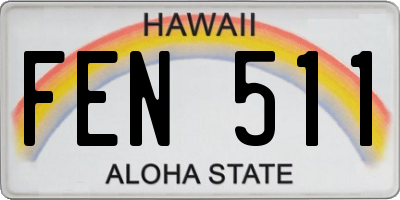 HI license plate FEN511