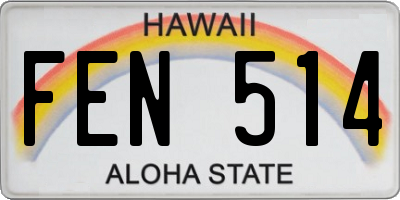 HI license plate FEN514