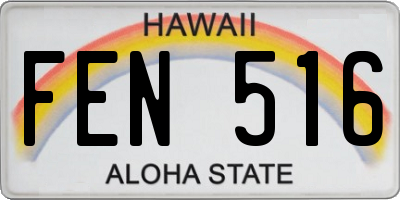 HI license plate FEN516