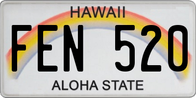 HI license plate FEN520