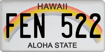 HI license plate FEN522