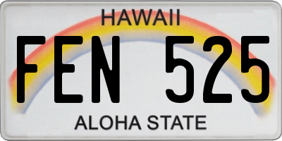 HI license plate FEN525