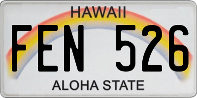 HI license plate FEN526