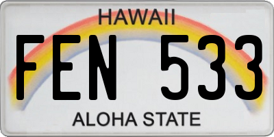 HI license plate FEN533