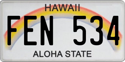 HI license plate FEN534