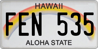 HI license plate FEN535
