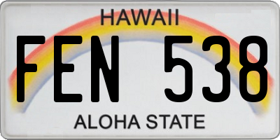 HI license plate FEN538