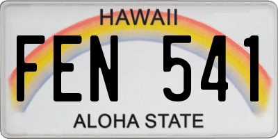 HI license plate FEN541
