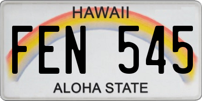 HI license plate FEN545