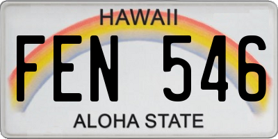 HI license plate FEN546