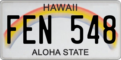HI license plate FEN548