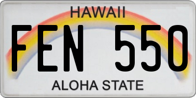 HI license plate FEN550