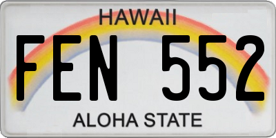 HI license plate FEN552