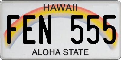 HI license plate FEN555