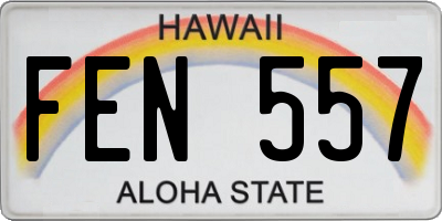 HI license plate FEN557