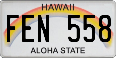 HI license plate FEN558