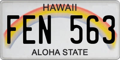 HI license plate FEN563