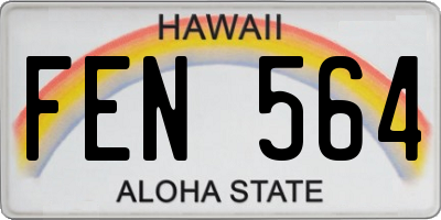 HI license plate FEN564