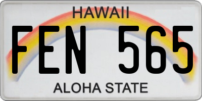 HI license plate FEN565
