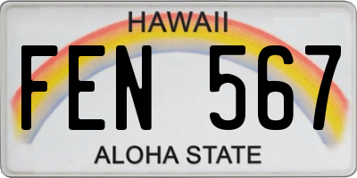 HI license plate FEN567
