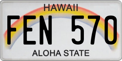 HI license plate FEN570