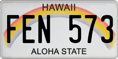 HI license plate FEN573