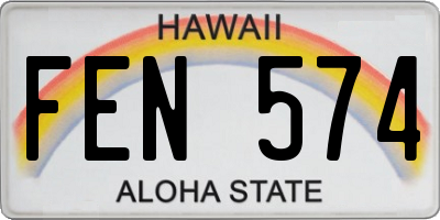 HI license plate FEN574