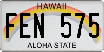 HI license plate FEN575