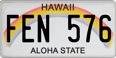 HI license plate FEN576