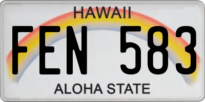 HI license plate FEN583