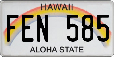 HI license plate FEN585