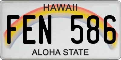 HI license plate FEN586