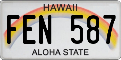 HI license plate FEN587