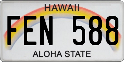 HI license plate FEN588