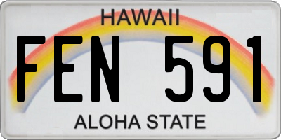 HI license plate FEN591