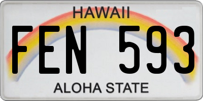 HI license plate FEN593