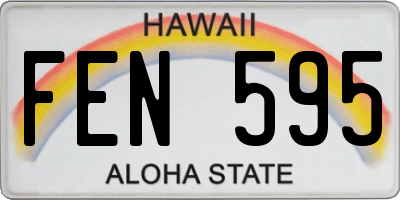 HI license plate FEN595