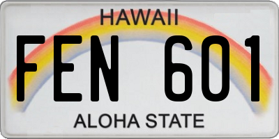 HI license plate FEN601