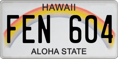 HI license plate FEN604