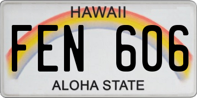 HI license plate FEN606