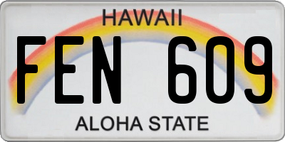 HI license plate FEN609