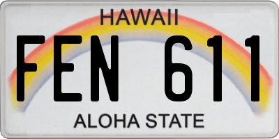 HI license plate FEN611