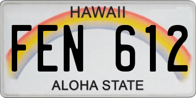 HI license plate FEN612