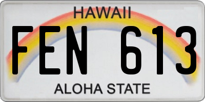 HI license plate FEN613