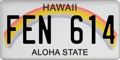 HI license plate FEN614