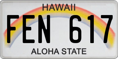 HI license plate FEN617