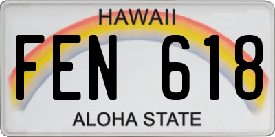 HI license plate FEN618